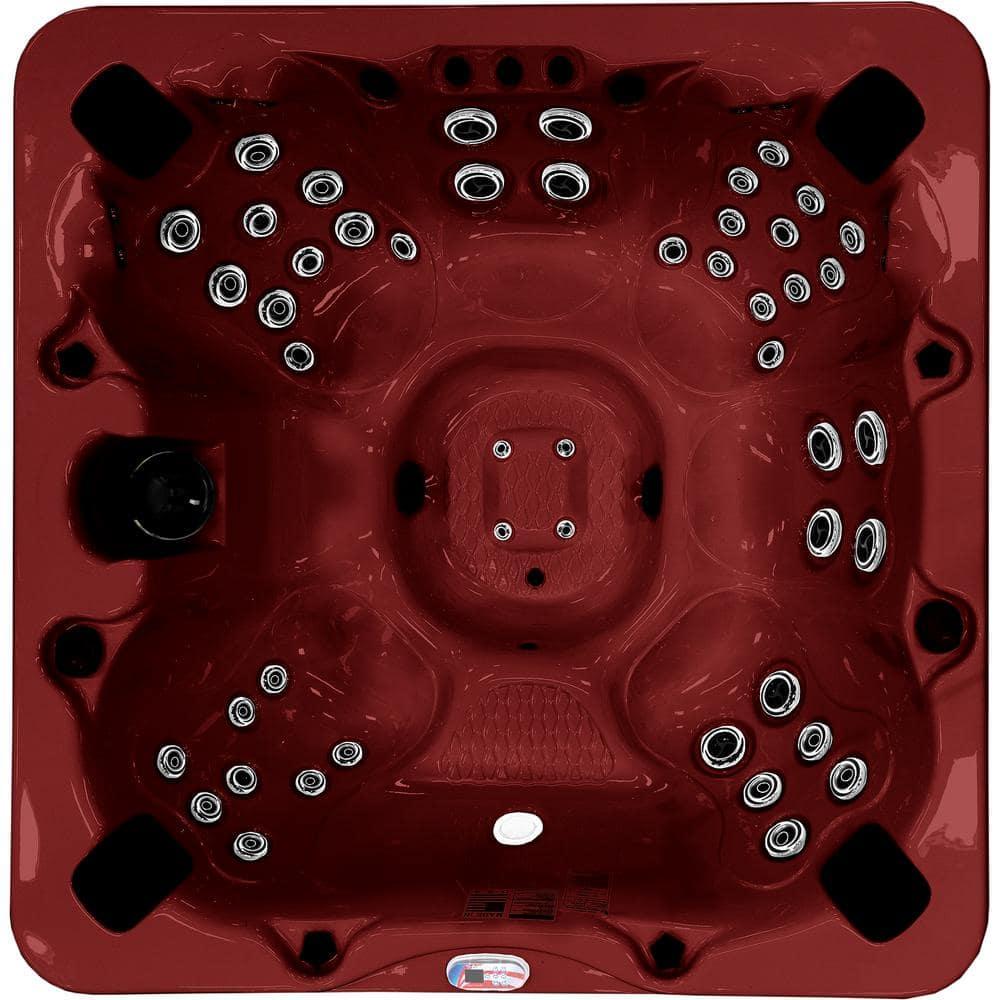 American Spas 7-Person 56-Jet Premium Bench Spa Standard Hot Tub With Sound System And LED Waterfall