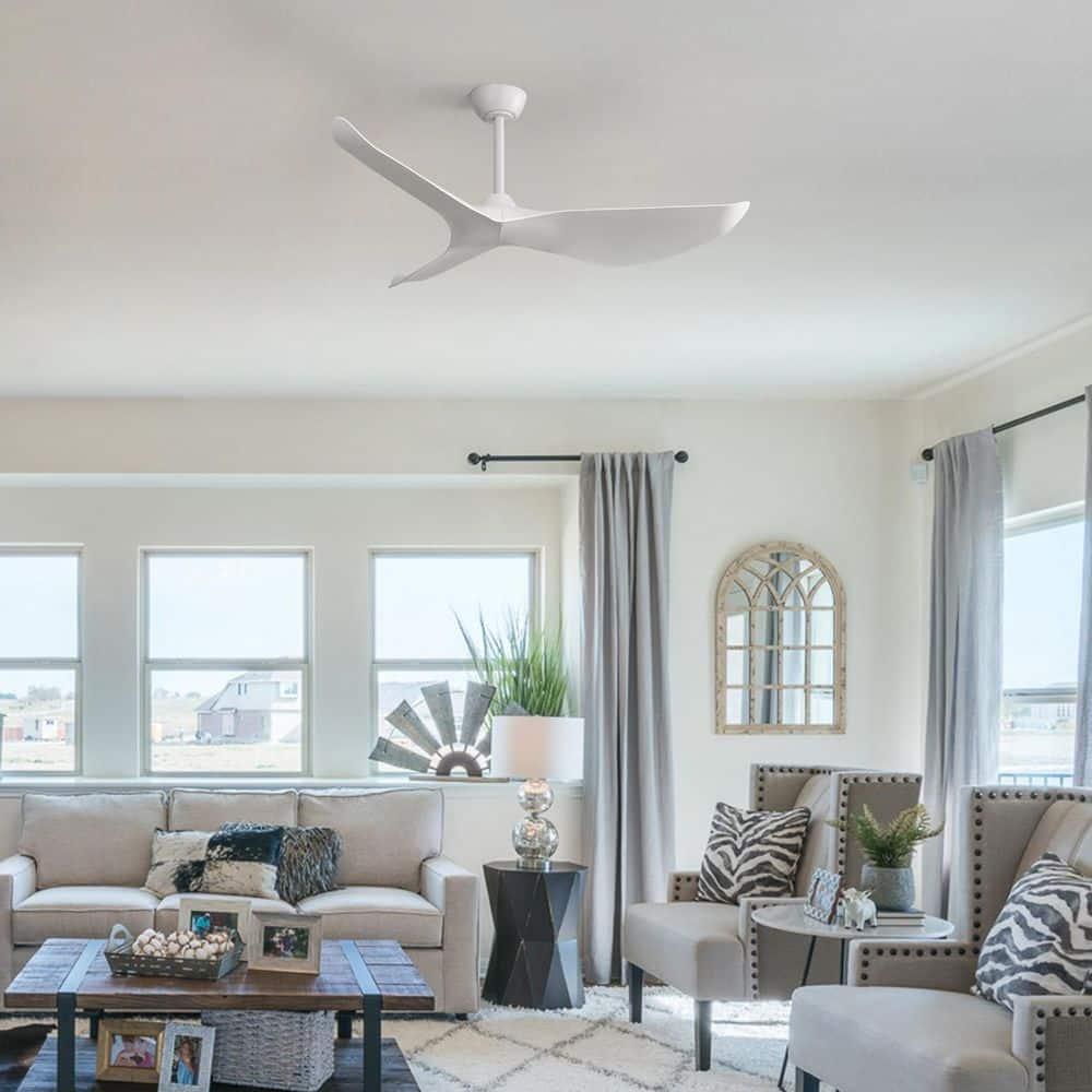 Sofucor 52'' Ceiling Fan Ceiling Fans without Lights for for Patios and Bedroom Black