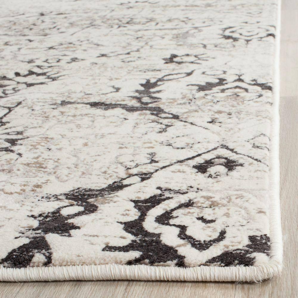 SAFAVIEH Artifact Emmeline Abstract Area Rug, Charcoal/Cream, 4' x 6'