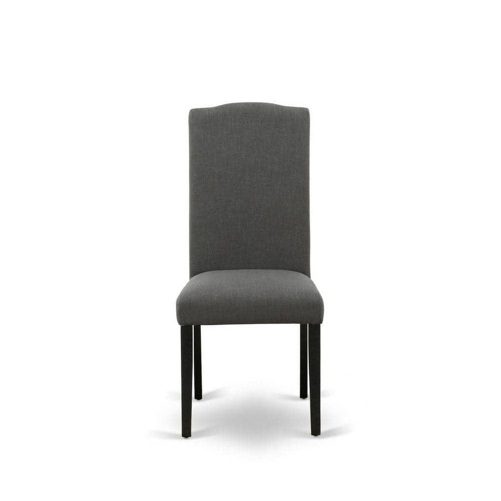 East West Furniture Dublin 3-piece Wood Dining Set in Black/Dark Gotham Gray