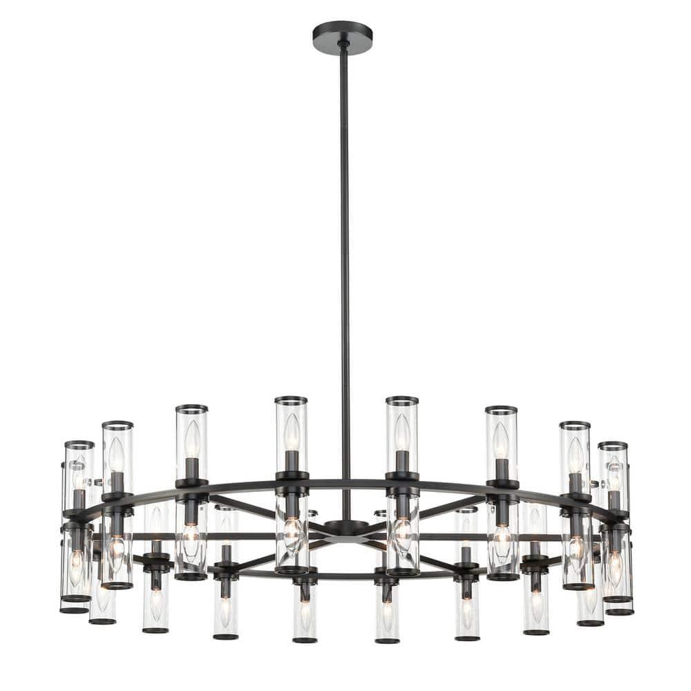 Alora Lighting Revolve 36 - Light Dimmable Wagon Wheel Chandelier