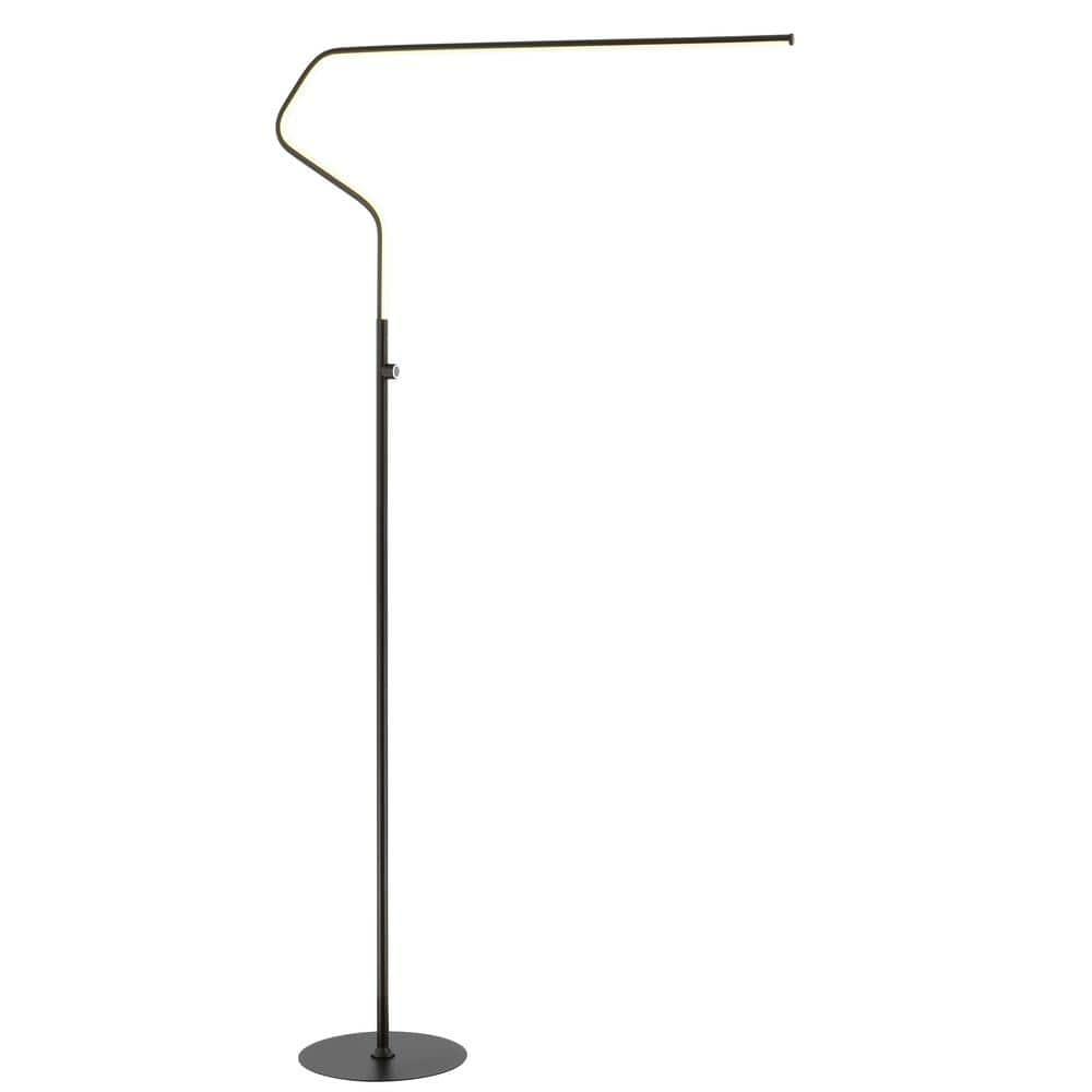 JONATHAN Y JYL7020B Julian 65.25" Integrated LED Metal Floor Lamp, Minimalistic, Modern, Contemporary for living room, dinning room, bedroom, office, Black