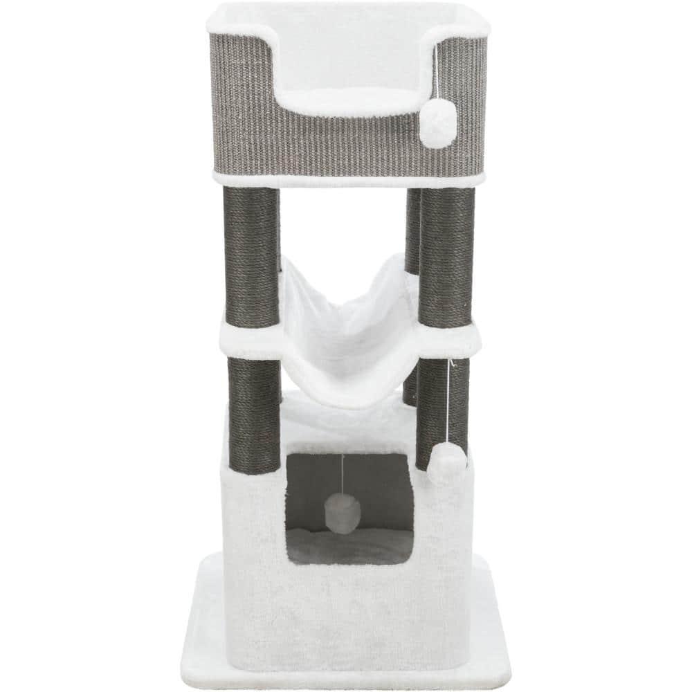 TRIXIE TRIXIE Lucano 43.3" XXL Cat Tree - Sisal Scratching Posts, Plush Covered House, Cat Beds, Platforms, Two Hanging Toys