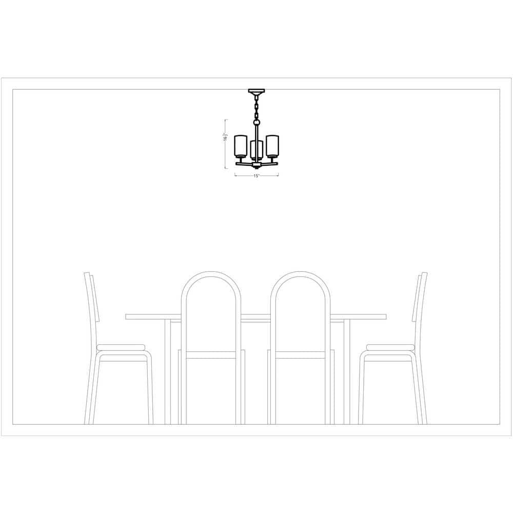 Generation Lighting 31170-962 Oslo - 3 Light Chandelier in Contemporary Style-16.5 Inches Tall and 15 Inches Wide, Brushed Nickel Finish with Clear Seeded Glass