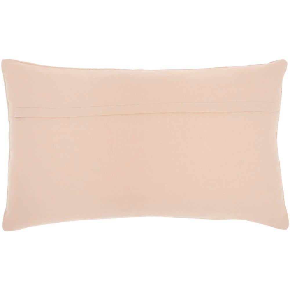 Mina Victory 12" X 20" Ivory Cotton Throw Pillow