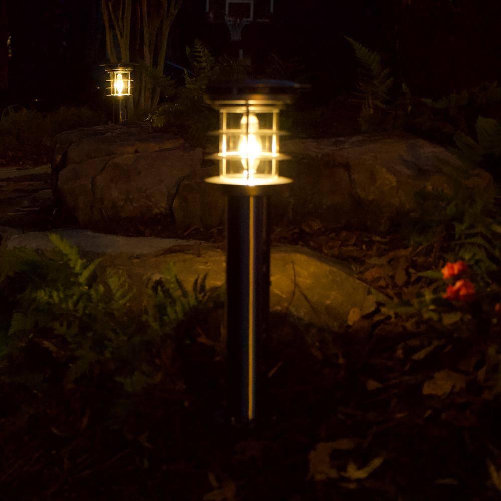 Gama Sonic Stainless Steel Solar Bollard Lamp with EZ Anchor