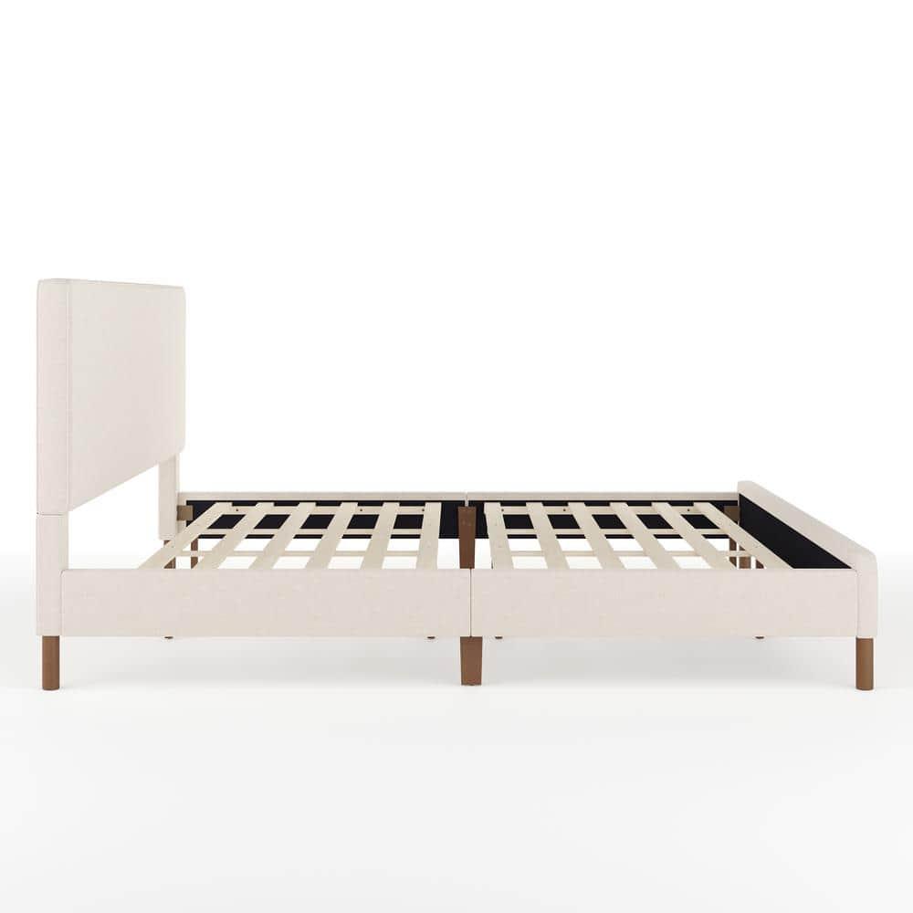 Martha Stewart Martha Stewart Britta Upholstered Platform Bed With Piped Detail Headboard