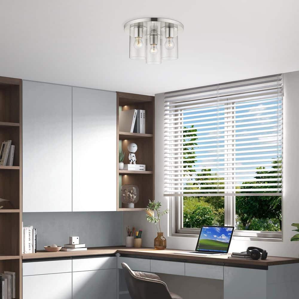 Livex Lighting Zurich 3 - Light Flush Mount in  Brushed Nickel