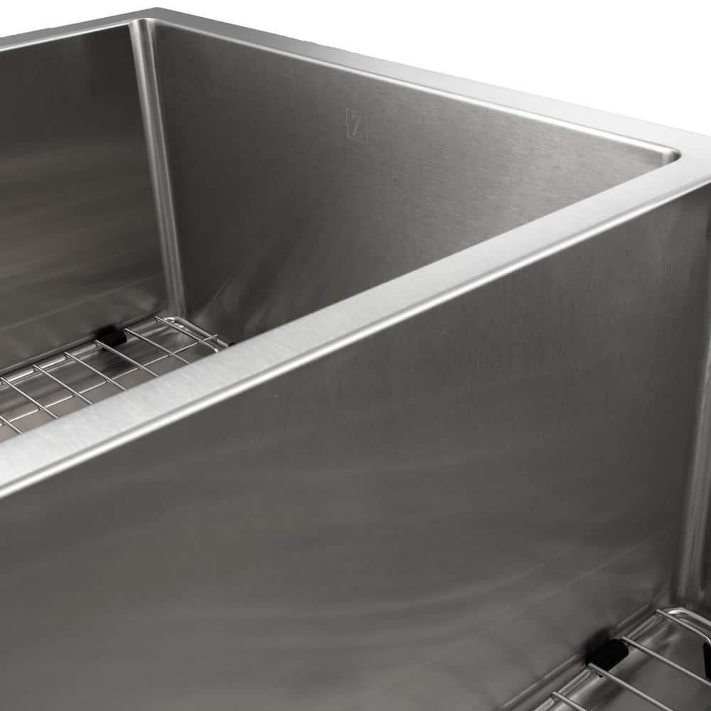 ZLINE SR60D-33 ZLINE 33 in. Chamonix Undermount Double Bowl Stainless Steel Kitchen Sink W/ Bottom Grid (SR60D-33)