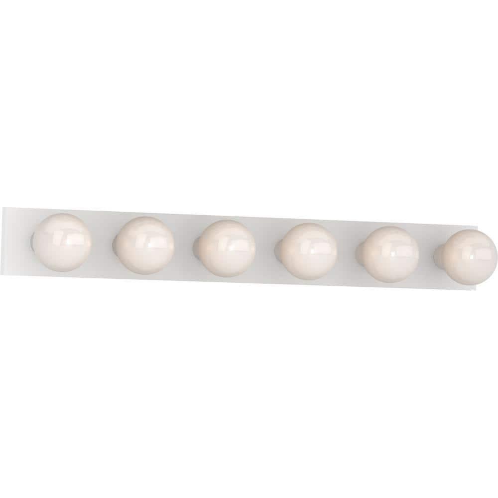 Volume Lighting V1026 6 Luces 36" de Ancho Tira para Tocador de Baño - Blanco