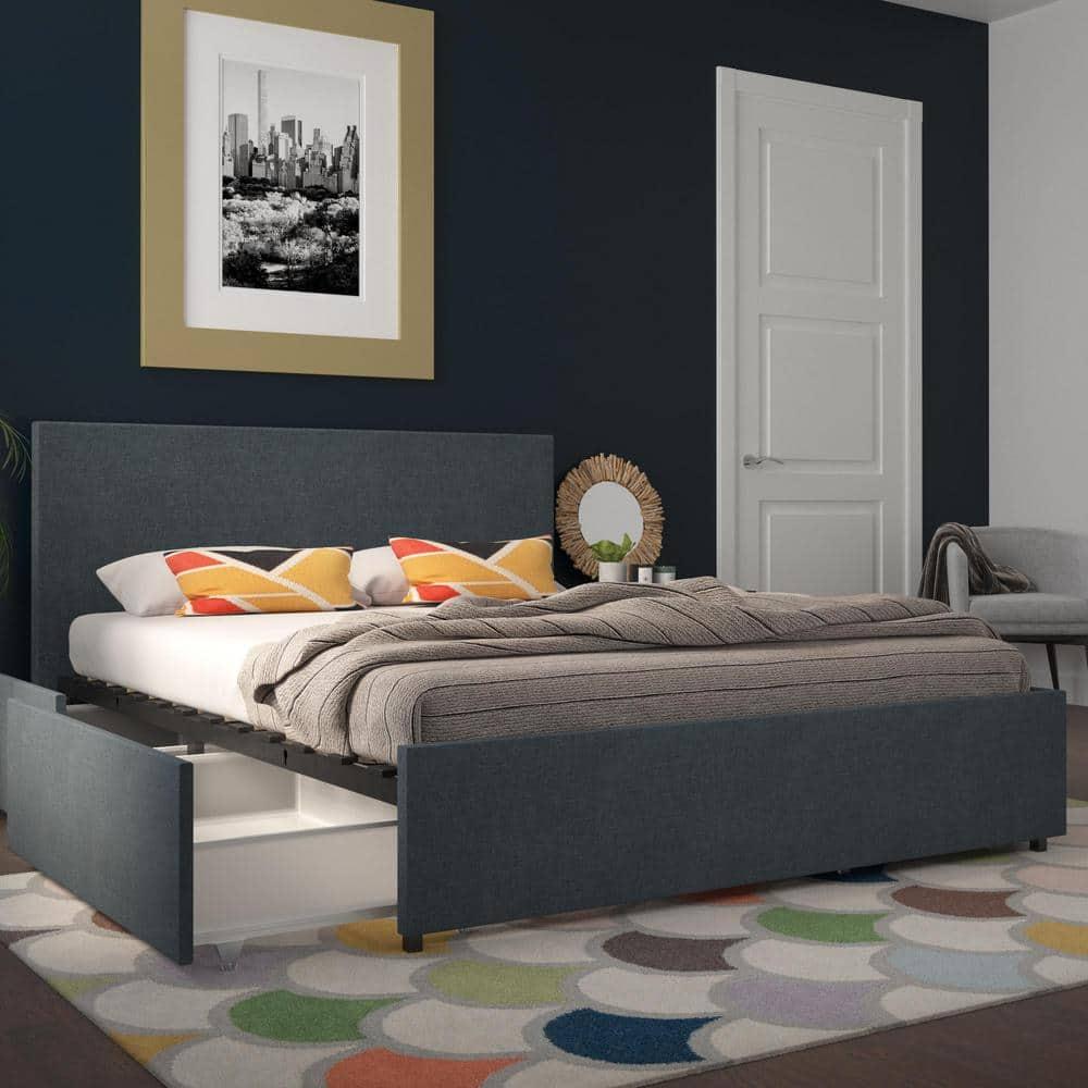 Novogratz Kelly Upholstered Unfinished Platform Storage Bed