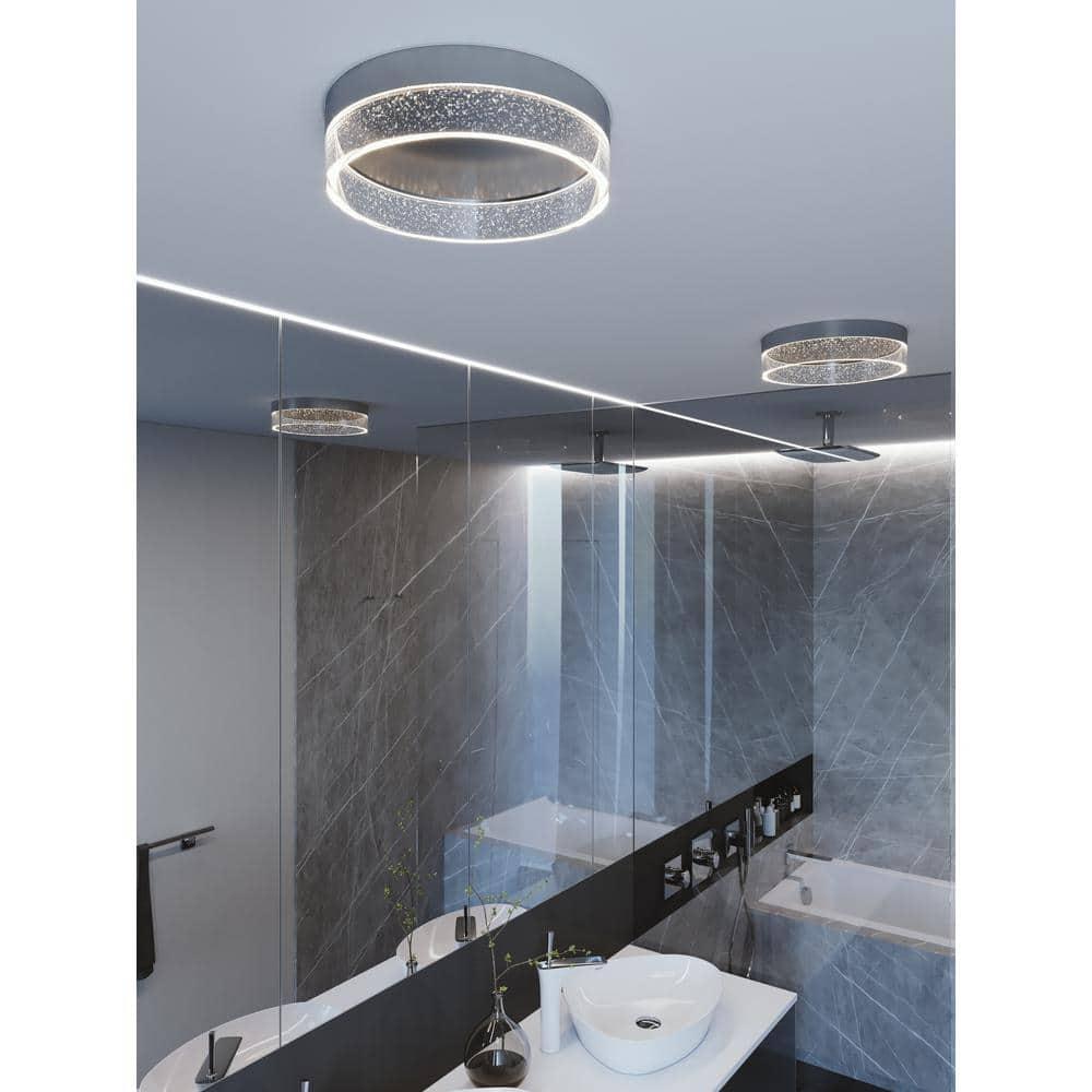 AFX  Maggie LED Flush Mount 34 Satin Nickel Large 16 inch Nickel 13 to 24 Inches