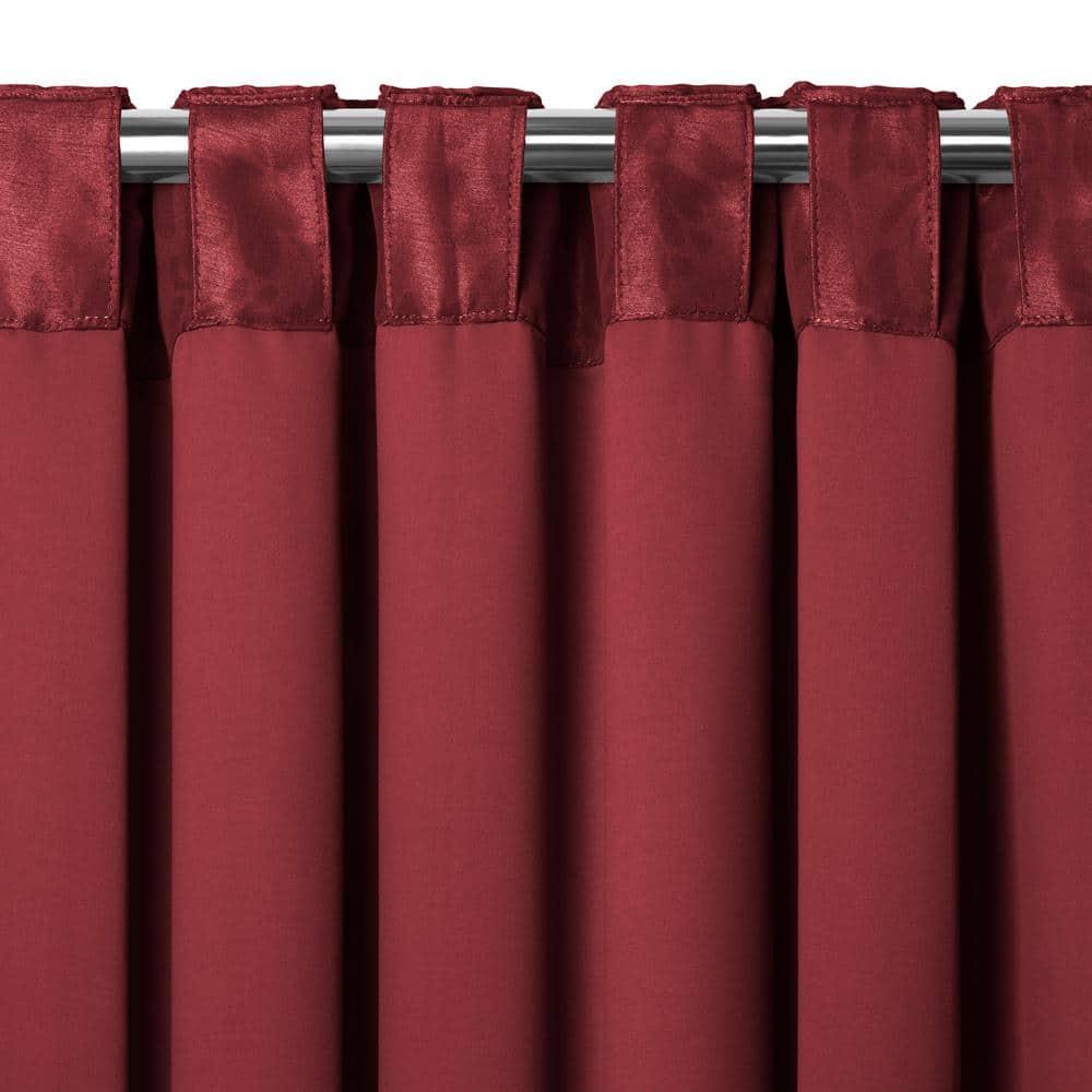 Antonia Blackout Window Curtain Panel - 52" x 95" - Rouge Red - Elrene Home Fashions