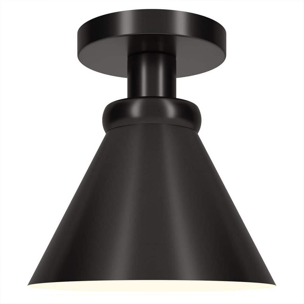 Henn&Hart 8.5"  Black Semi Flush Mount
