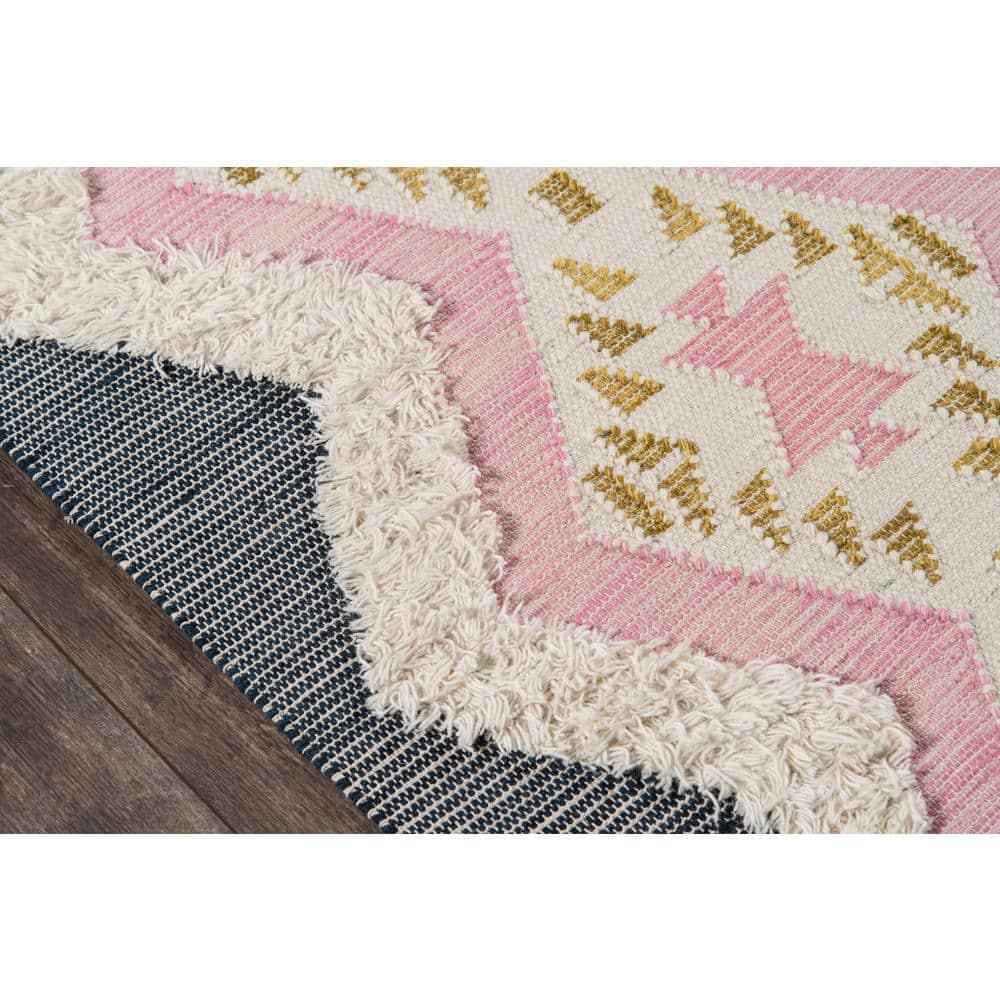 Momeni Novogratz by Momeni Indio Beverly Wool Hand Made Area Rug Pink 5' X 7'