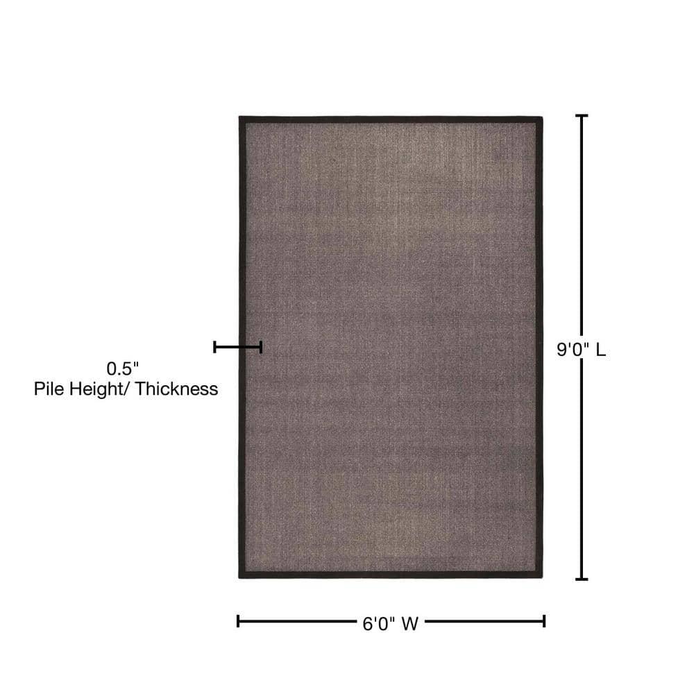 Natural Fiber NF441 Power Loomed Indoor Area Rug - Charcoal/Charcoal - 6'x9' - Safavieh.