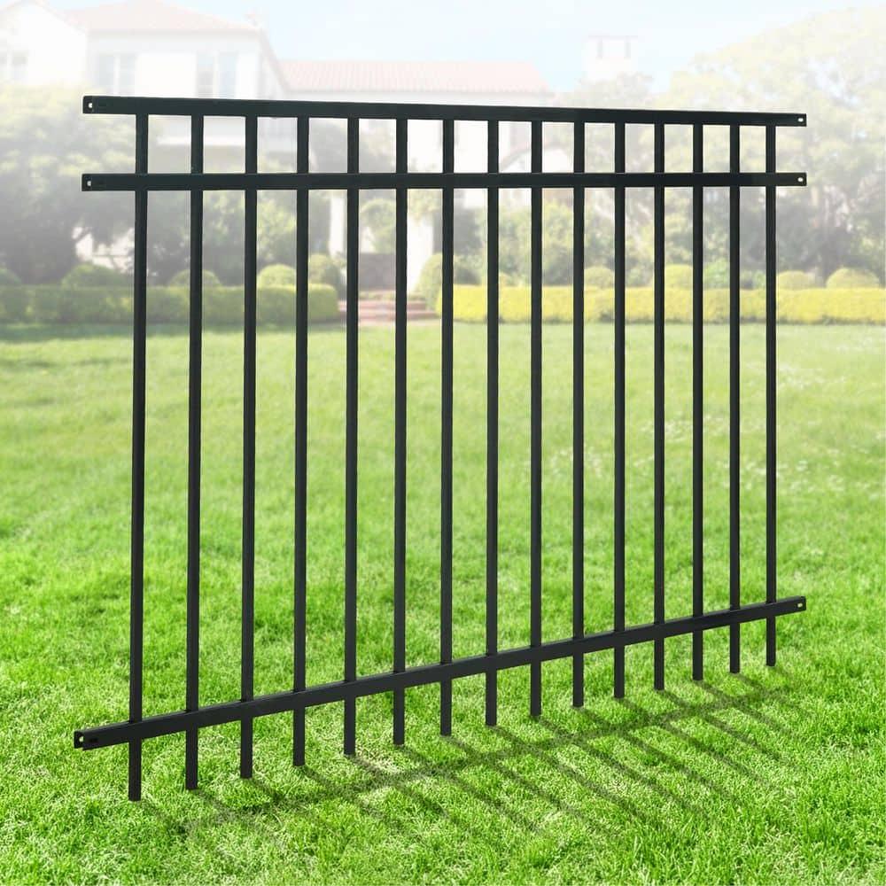 Fencer Wire Fencer Wire 4/ 5/ 6FT H X 6FT W Heavy Duty Flat Top Fence Barrier Panel, Anti-Rust Metal Fencing Panel