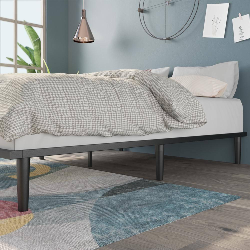 Zinus Parker Metal Platform Bed, Charcoal, Twin