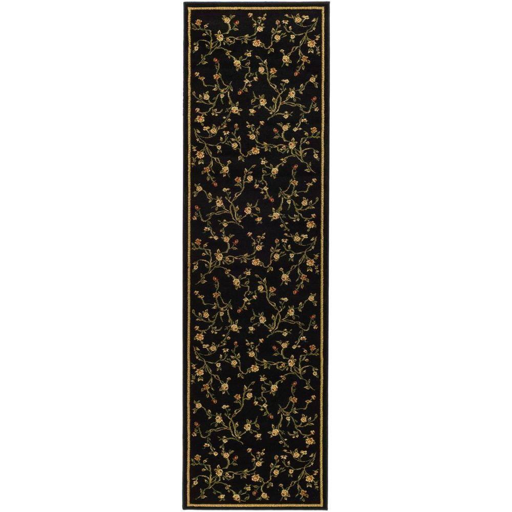 Lyndhurst LNH220 Power Loomed Runner Rug - Black - 2'3"x8' - Safavieh.