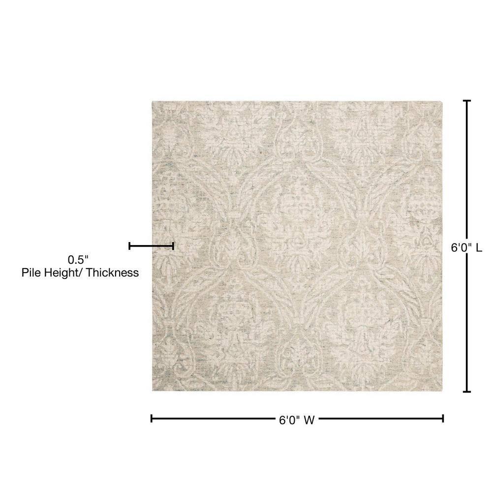 Rosemarie Abstract Handmade Tufted Wool Gray/Ivory Area Rug