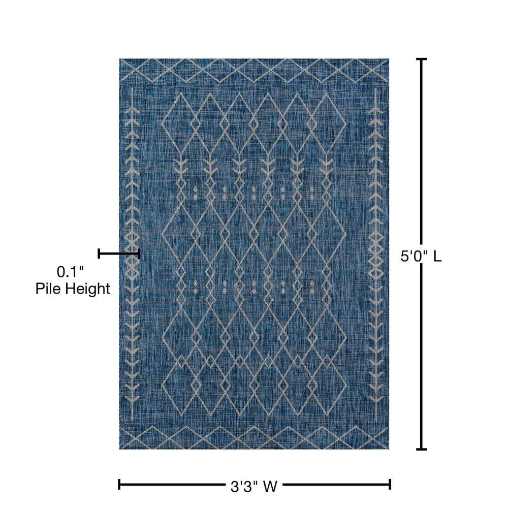 Momeni Villa Monaco Blue/Gray Indoor/Outdoor Rug