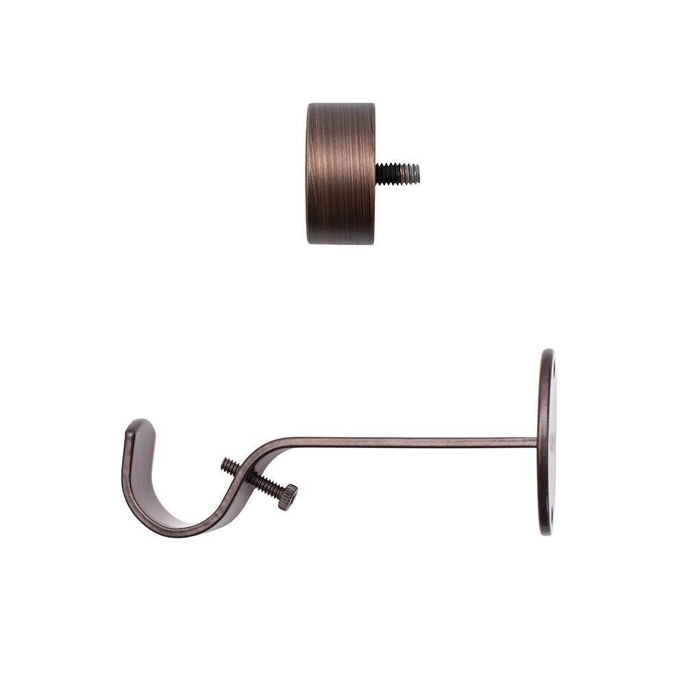 Serena 1" Window Drapery Single Curtain Rod with Contemporary Finial - 86" - Antique Bronze - Elrene Home Fashions
