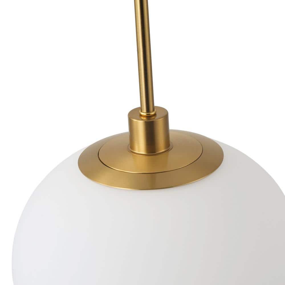 Modern Gold Kitchen Island Chandelier, Milky White Globe Shade Farmhouse Industrial Pendant Light Fixture