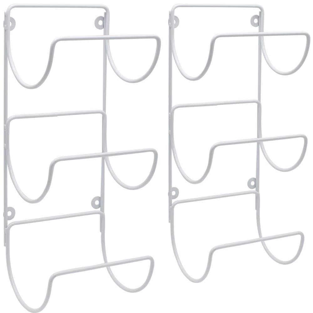 Sorbus Wall Mounted Towel Rack Holder for Bathroom, Metal White (2-Pack = 6 Tier/Shelves)