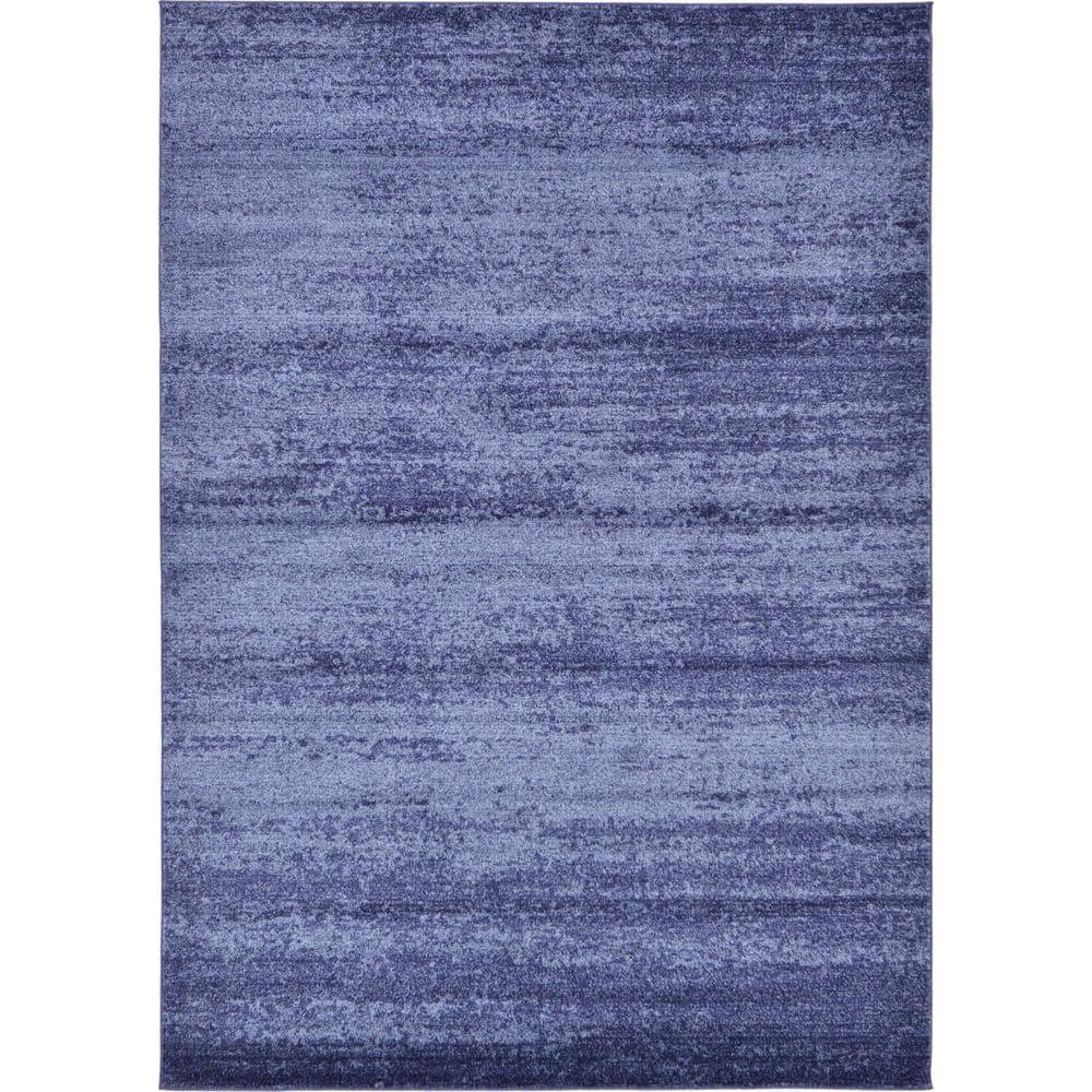 Unique Loom Del Mar Collection Area Rug - Lucille (7' 1" x 10' Rectangle Navy Blue/Ivory)