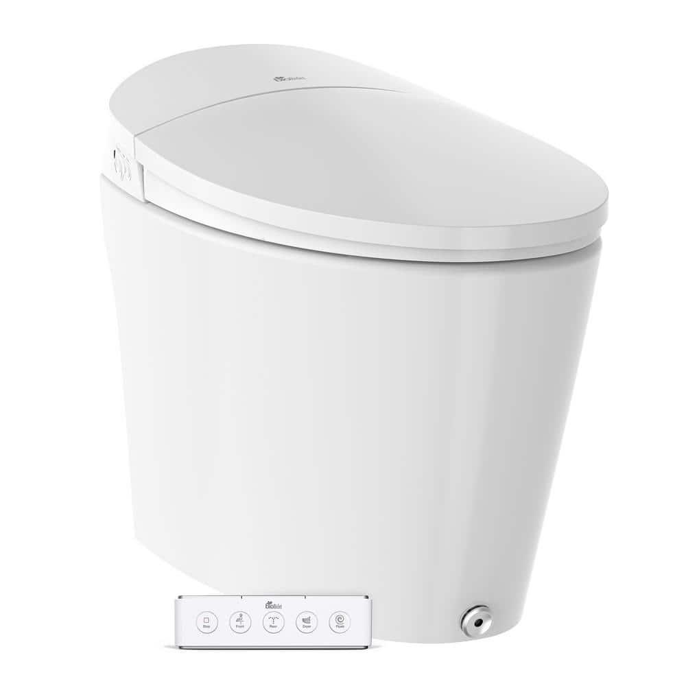 Bio Bidet by BEMIS Discovery DLX Smart Bidet Toilet, Tankless, Auto Open and Close with Kick Flush, Self Cleaning Discovery DLX