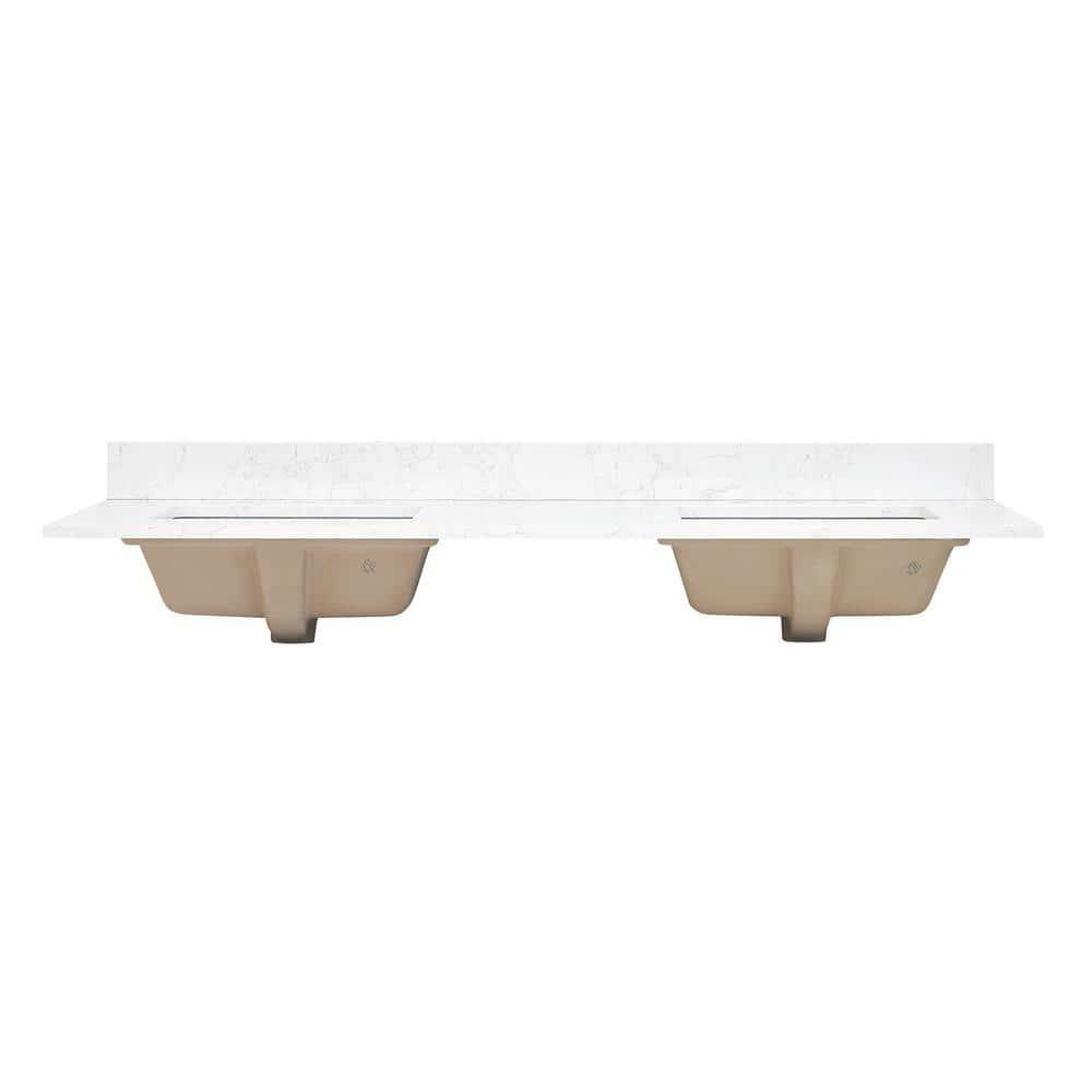 Ceres 61" Engineered Stone Double Bathroom Vanity Top with Sink