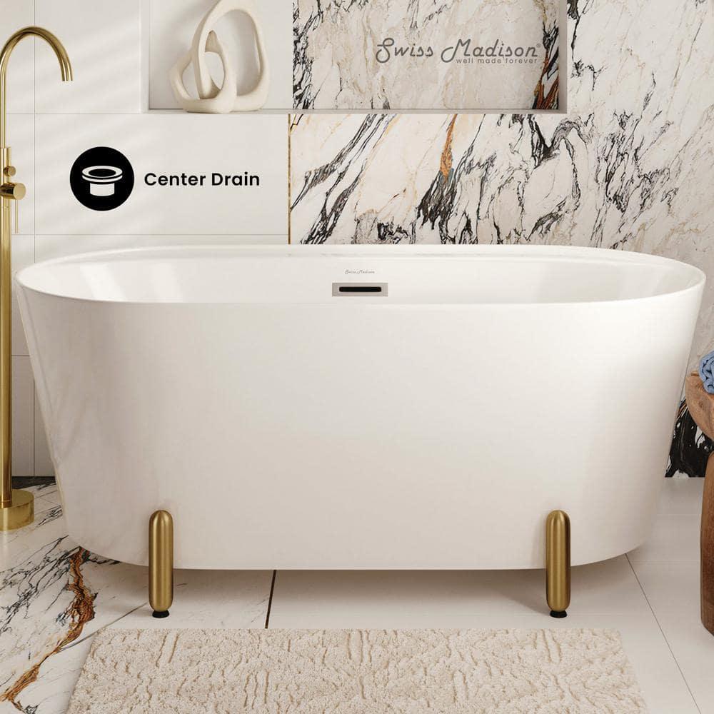 Swiss Madison Monaco 59" Freestanding Bathtub With Matte Black Stand SM-FB1002BG