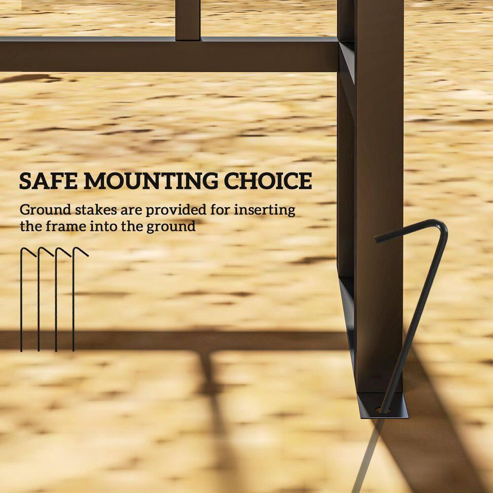 Outsunny 7.4ft Steel Garden Arch with Gate, Garden Arbor Trellis, Black