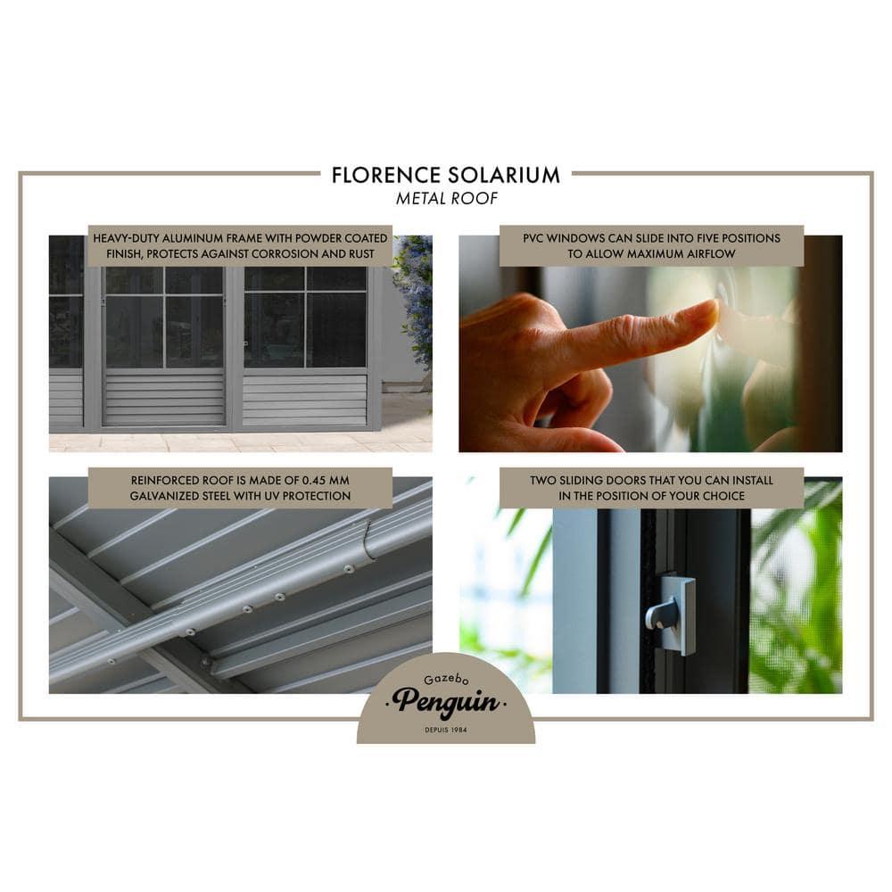 Gazebo Penguin Florence Wall-Mounted Solarium with Metal Roof