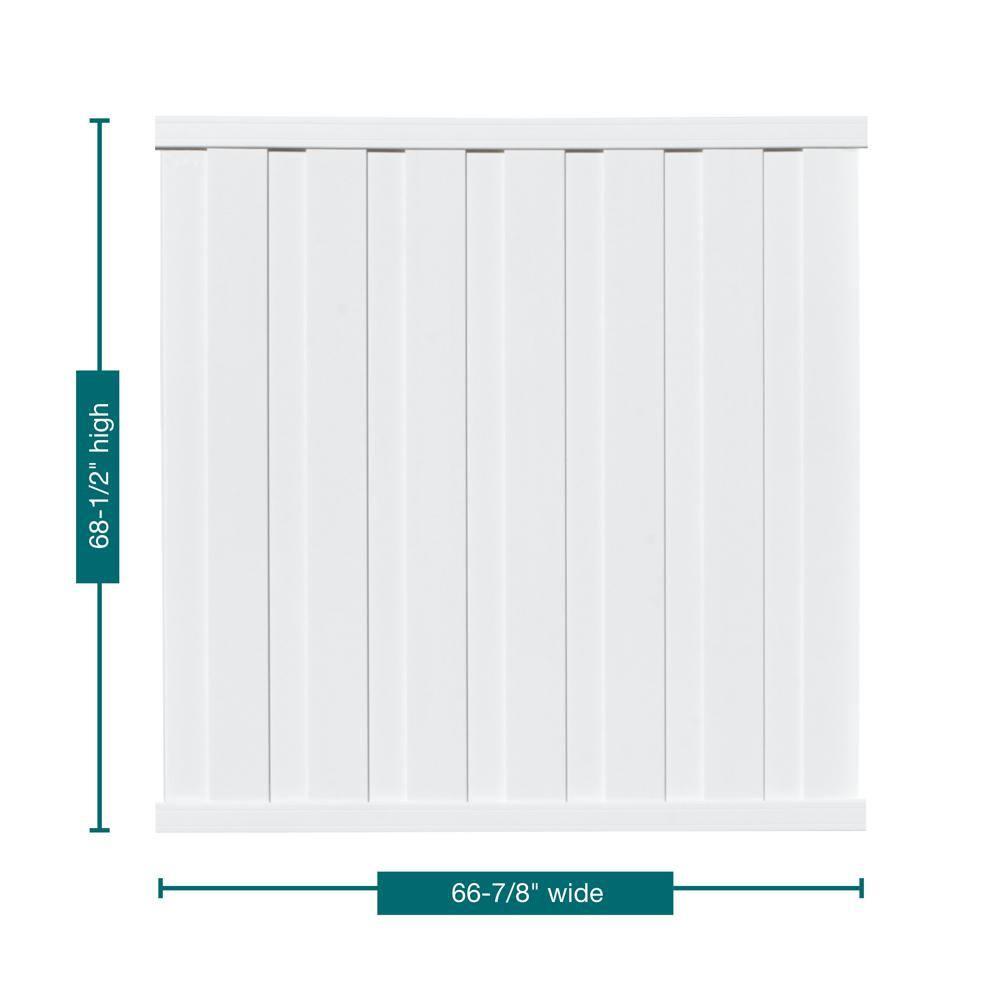 Bridgeport 6 ft. H x 6 ft. W White Vinyl Privacy Fence Panel