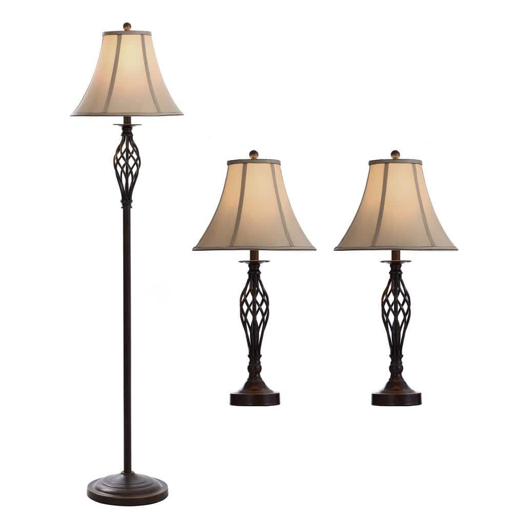 Stylecraft Home Collection - Barclay - 1 Light Table Lamp and Floor Lamp Set (2