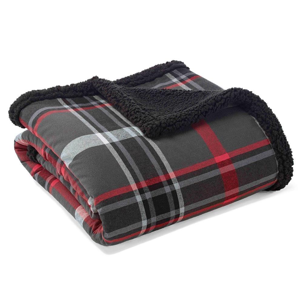 Eddie Bauer Eddie Bauer Printed Flannel/Sherpa Throw Blankets