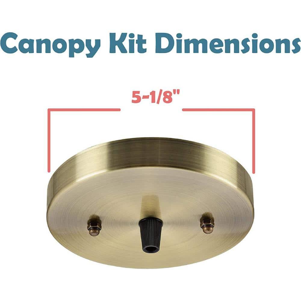 Aspen Creative 21512-22 Canopy Kit, 5-1/8"D, 7/16" Center Hole, Matte White, 2PK