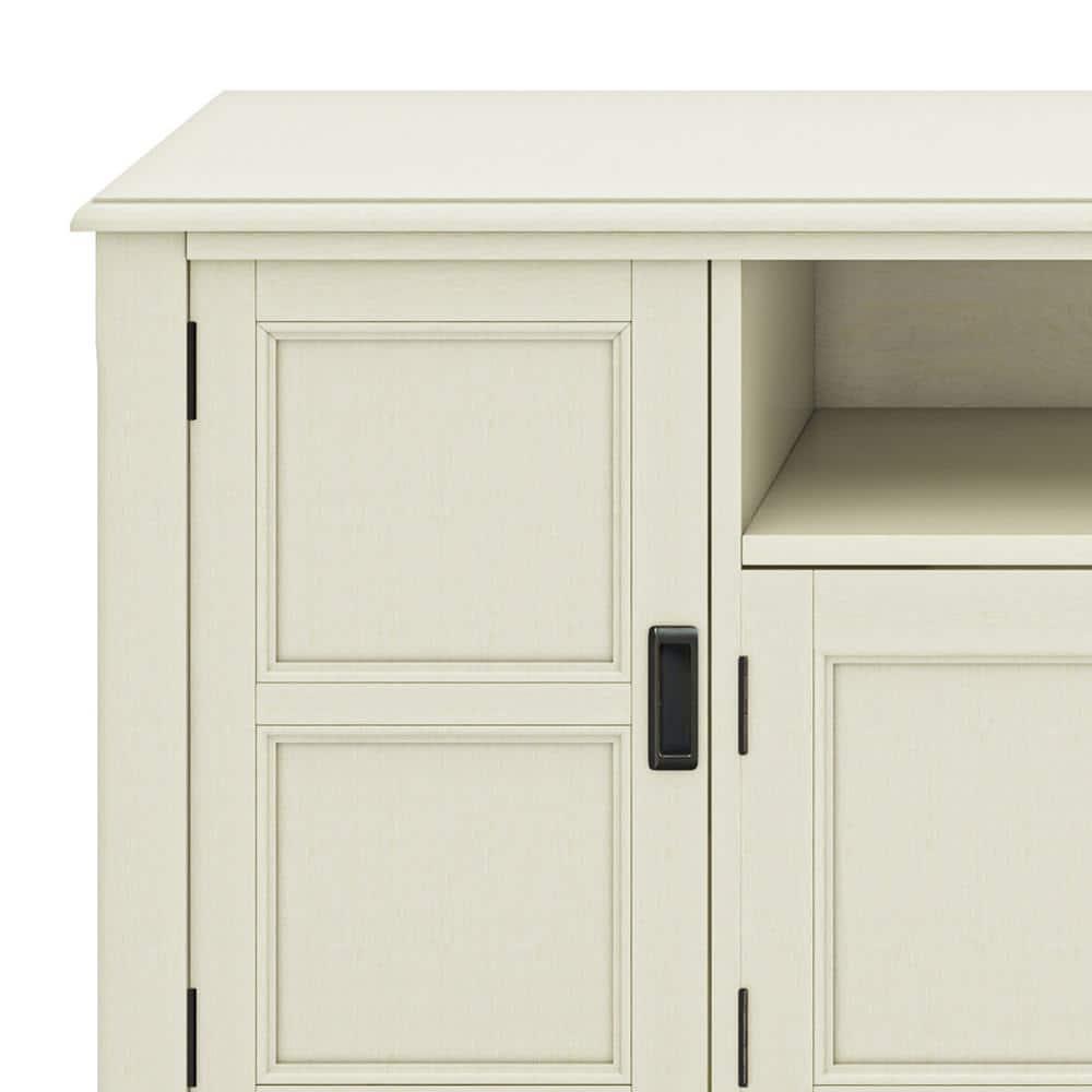 Simpli Home Burlington 72"W Solid Wood TV Stand for TVs up to 80" with 4 Cabinets