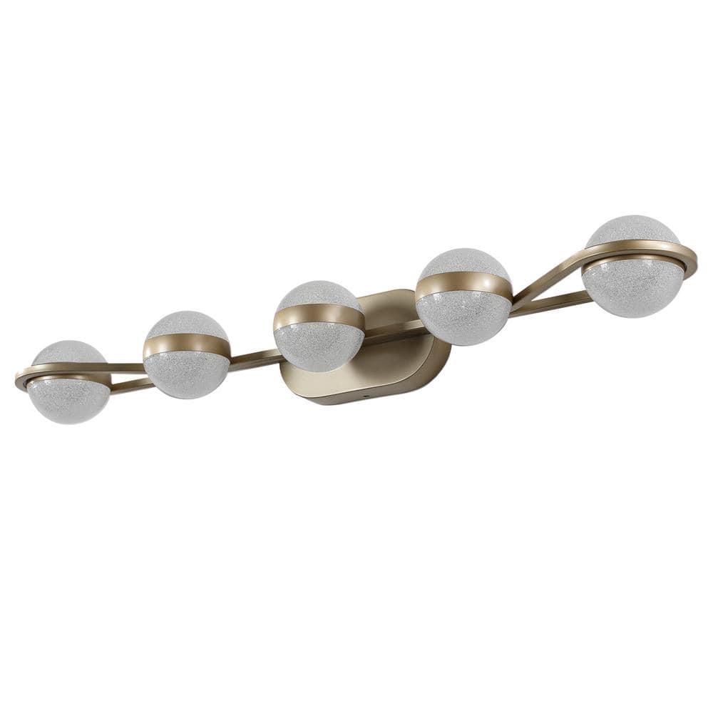 Modern Habitat DivineDazzle 5 - Light Dimmable Gold LED Vanity Light