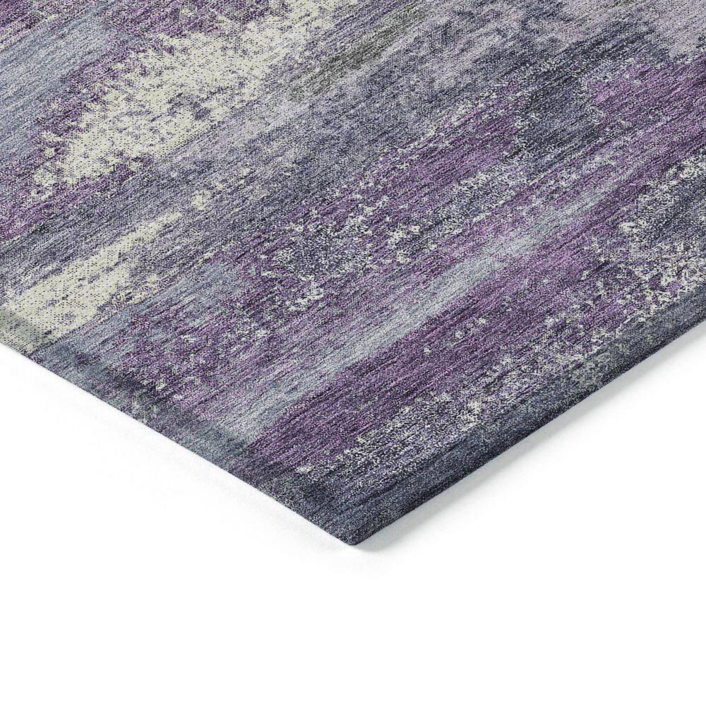 Purple Abstract 3' x 5' Machine Washable Indoor Outdoor Rug