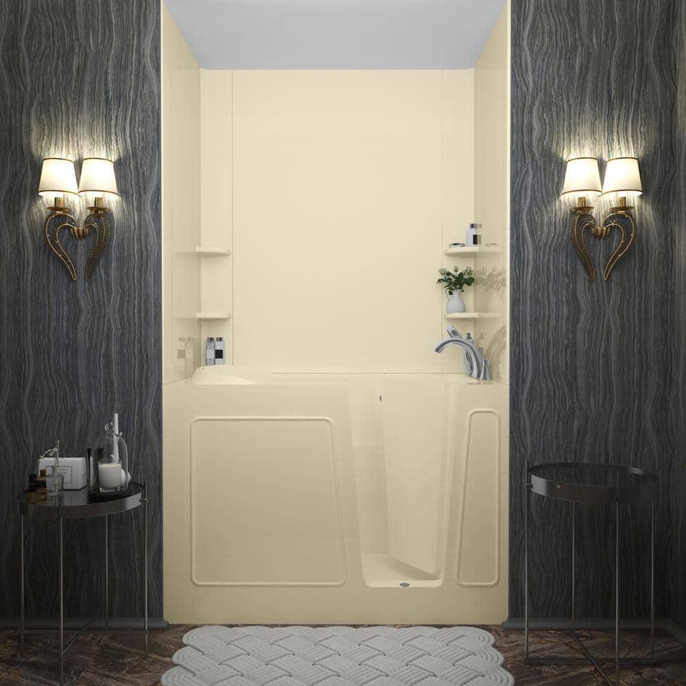 60'' x 30'' Walk-in Whirlpool Fiberglass Bathtub with Faucet
