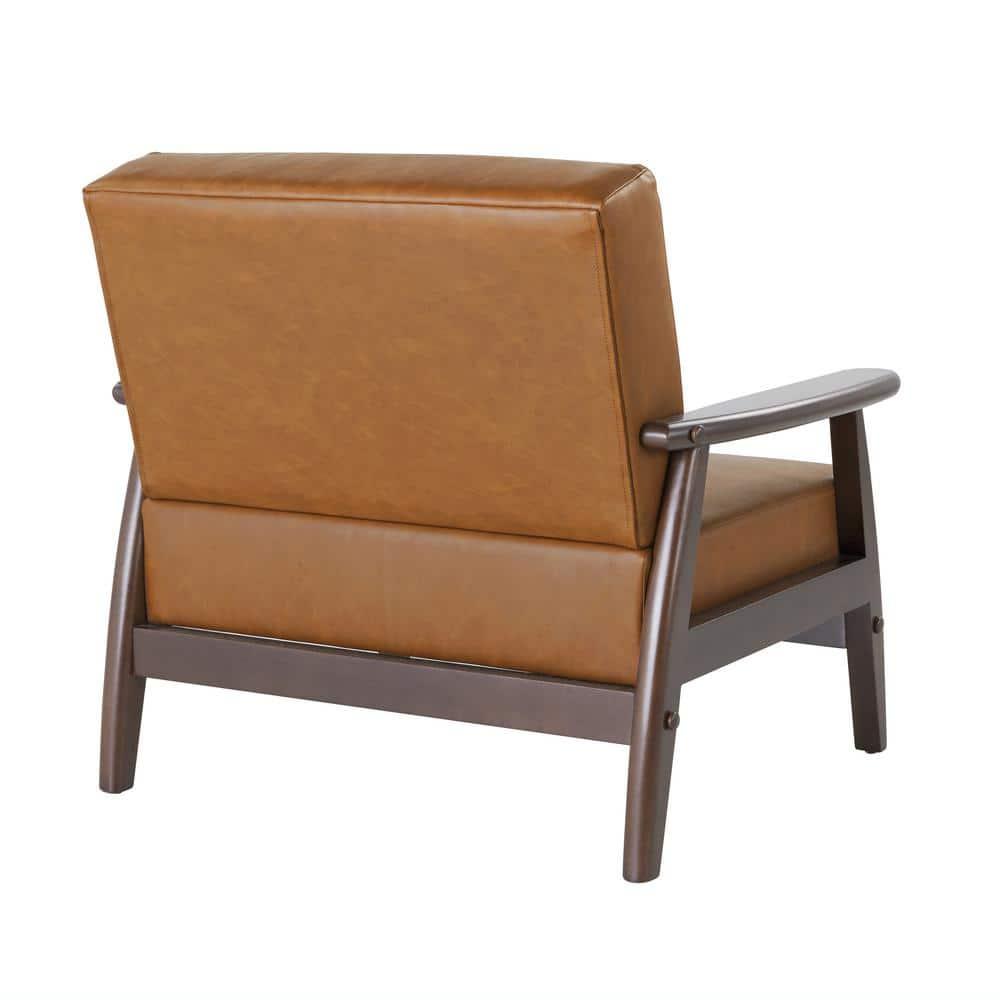 Studio Living Aberdeen Farmhouse Accent Chair, Carmel Vegan Leather