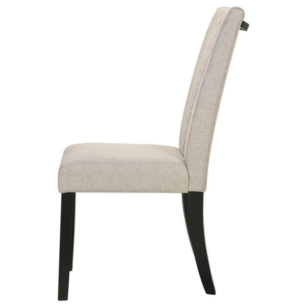 Coaster Malia Fabric Upholstered Solid Back Side Chair Beige and Black