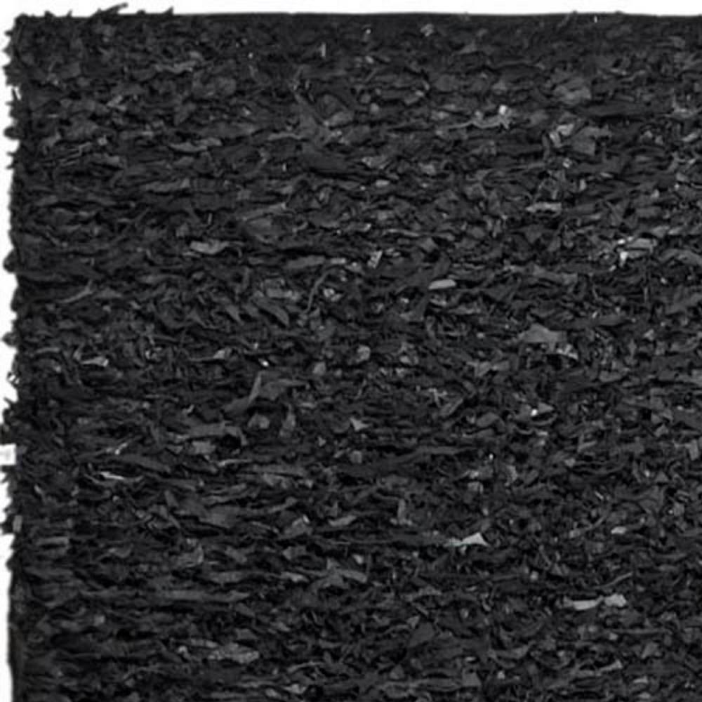 Leather Shag LSG511 Handwoven Area Rug - Black - 8'x10' - Safavieh