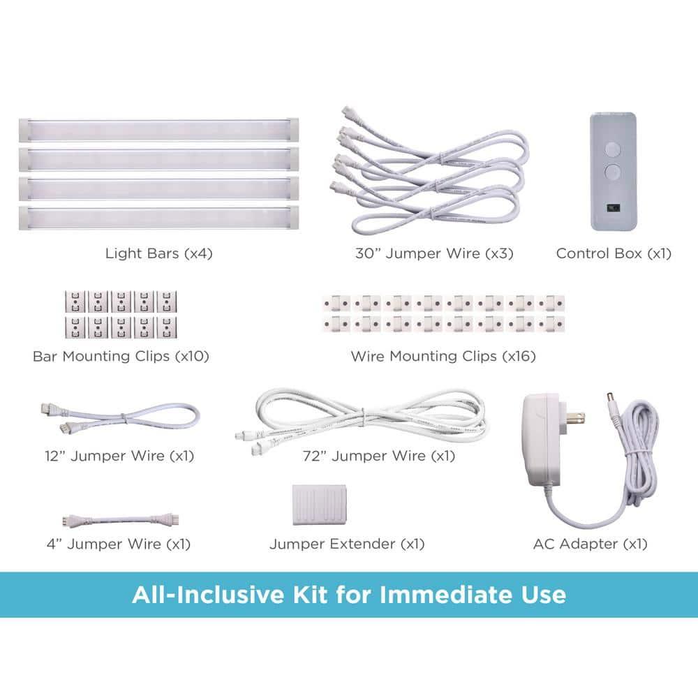 BLACK+DECKER Works with Alexa Smart Under Cabinet Lighting Kit, Adjustable LEDs, (4) 9" Bars - A Certified for Humans Device