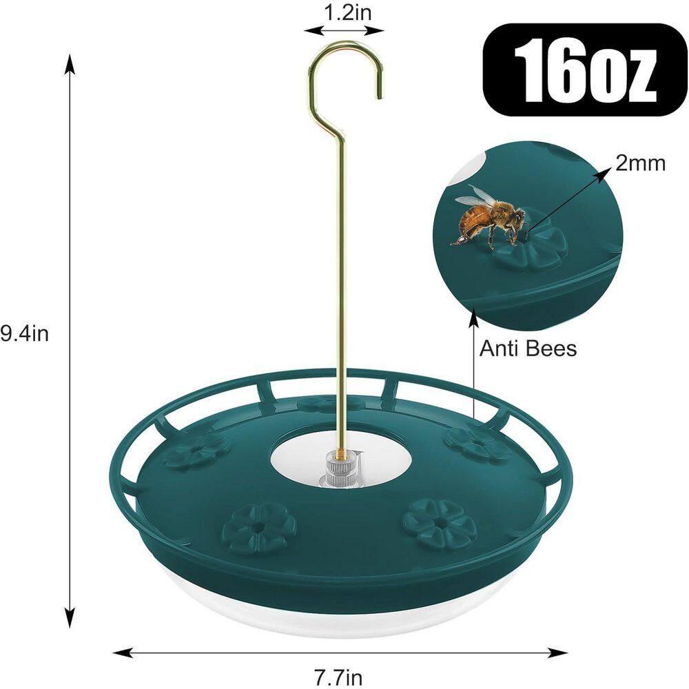 16 oz Blue Plastic Hanging Hummingbird Feeder with 5 Ports