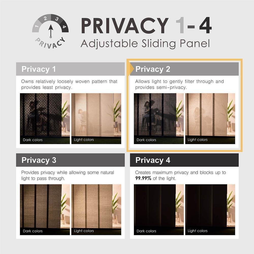 GoDear Design Adjustable Sliding Panel Track Blind 45.8"- 86" W x 96" H, Vertical Blinds, Semi-sheer, Almond