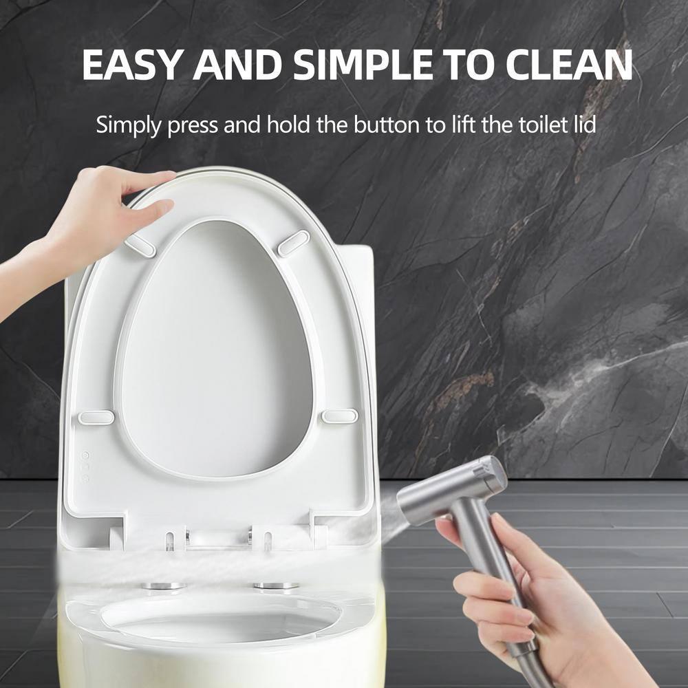 One-Piece Toilet, 1.1/1.60 GPF Water-Efficient Dual-Flush Elongated Comfort Height Floor Mounted, Standard-Size Toilet With Soft Closing Seat Included