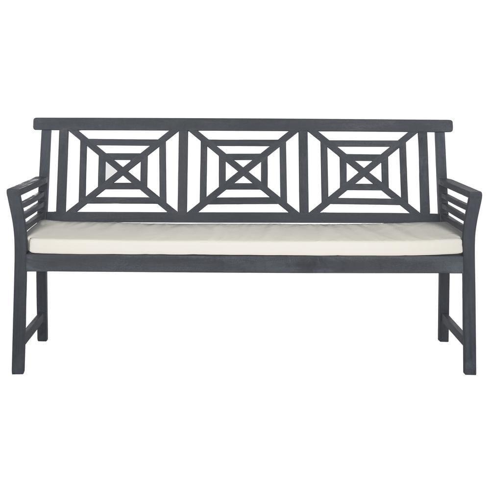 Del Mar 3 Seat Bench - Outdoor - PAT6737 - Ash Grey/Beige - Safavieh